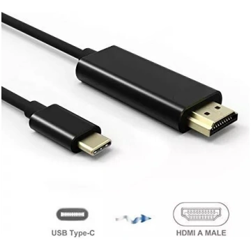 USB-C uz HDMI kabelis RoGer RO-USBC2HDMI1.8M-BK — 