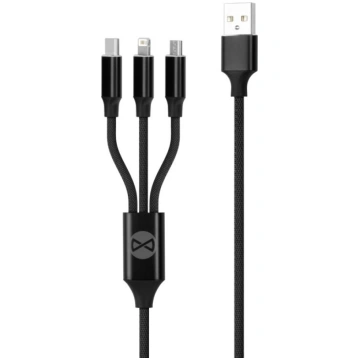 Kabelis Forever 3In1, Lightning/Micro USB/USB Type