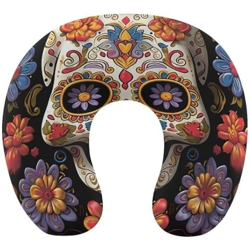 WYUSPGK Ceļojumu spilvens, cukurs Skulls1 Print ka