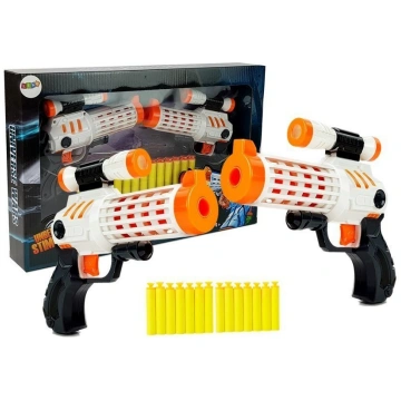 Set of guns + foam cartridges suction cups Lean To