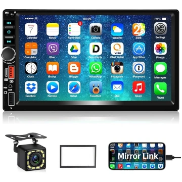 2 DIN Bluetooth auto radio ar to pašu video koplie