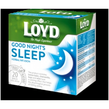 Zaļā tēja LOYD Pyramids Good Night Sleep, 20x1,2 g