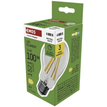 LED spuldze Filament A60 E27 11W 1521lm neitrāli b