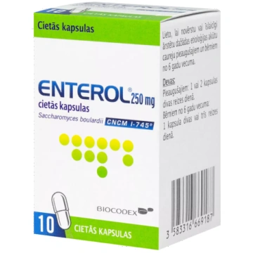 ENTEROL 250 mg cietās kapsulas, 10 gab