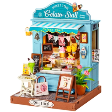 3D Miniatūrās mājas komplekts, Gelato Stall, robot