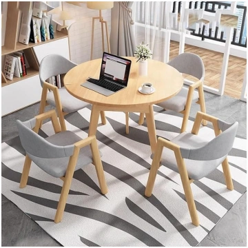 Round Dining Table Set with Chairs, Modern Confere