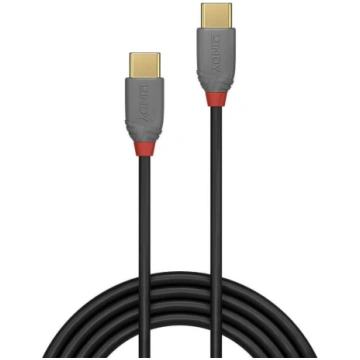 Lindy USB 2.0 Type C kabelis 36871, 1m, melns, PVC