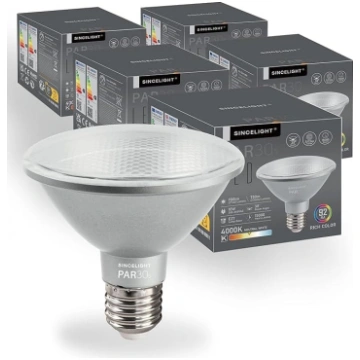 SINCELIGHT PAR30s LED spuldze ar E27 ligzdu, ar 38