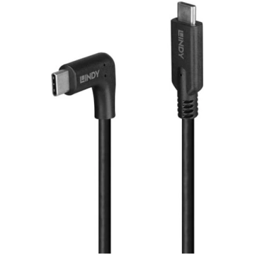 Lindy 1m USB 3.2 Type C Cable, 90° Right Angle, 10