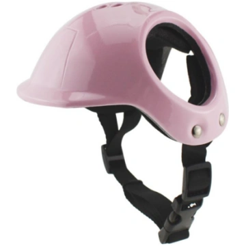 Plastic Pet Dog Helmets With Ear Holes Adjustable 