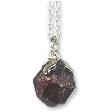 Raw Crystal Garnet - Pendant with Chain or Rubber