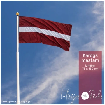 LV karogs mastam 75x150cm Latvijas pērles