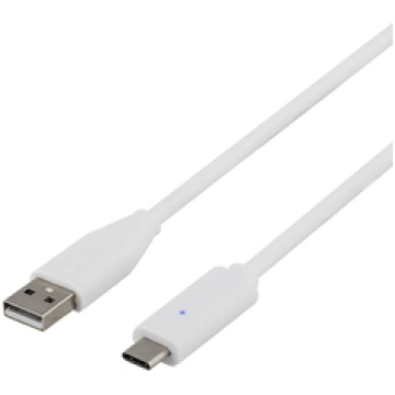 KABEĻA DELTAKO USB 2.0, TIPA C-TYPE A HAVE, 2M, WH