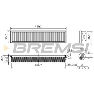 BREMSI FA1020 Gaisa filtrs
