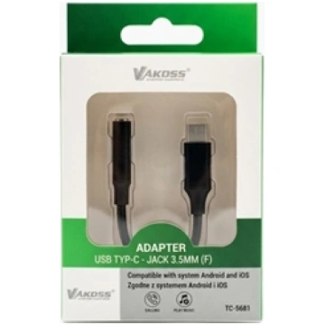 Vakoss Adapter do suchawek Type-C mini jack 3.5mm 