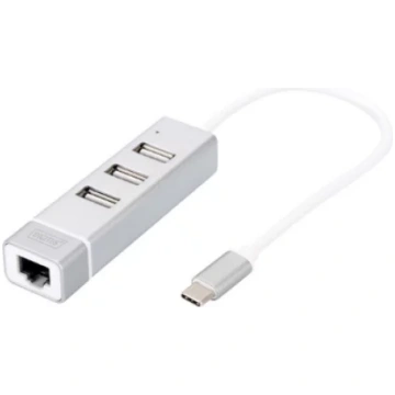 Digitus | USB Type-C 3-Port Hub + Fast Ethernet LA