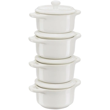 Staub Mini Cocotte Set 4-Piece Round, Ceramic, Ivo
