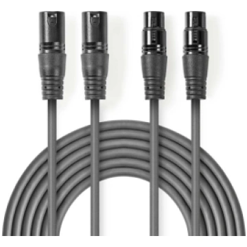 Nedis Cable: 2x XLR M - 2x XLR F 5m COTH15030GY50