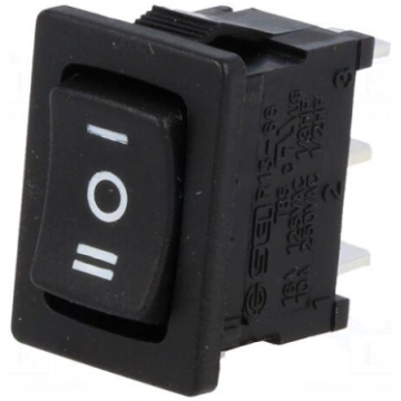 ROCKER | SP3T | Pos: 3 | (ON)-OFF-(ON) | 10A/250VA