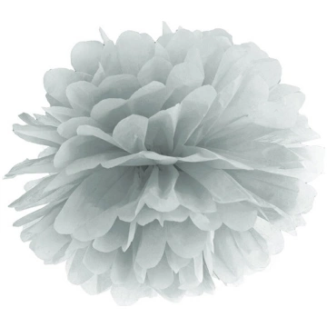 Zīdpapīra pompons, sudraba, 25 cm PartyDeco PP25-0