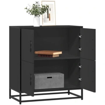 Bufete Schwarz 68x35x76 cm, Holzwerkstoff, Metallg