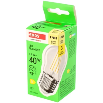 Spuldze LED silti balta, E27 3.4W, 470lm, 2700K, H
