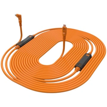 TETHERPRO USB-C TO USB-C 9.4M RIGHT ANGLE ORANGE