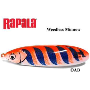 Vizulis šūpojošais Rapala Weedless Minnow OAB 5 g