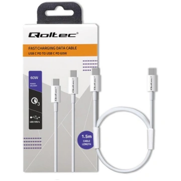 Qoltec USB 2.0 type C Cable | USB 2.0 type C 60W |