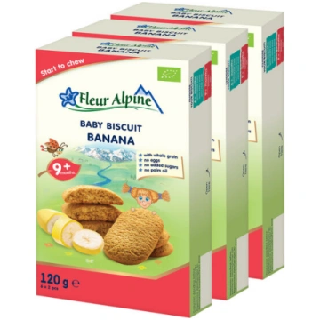 Ekoloģiskie banānu cepumi FLEUR ALPINE, no 9 mēneš