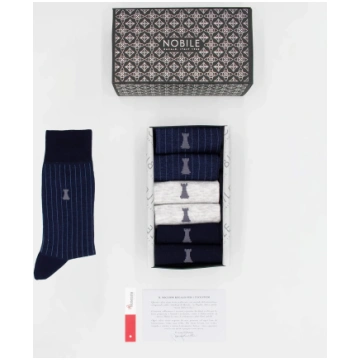 Wall Street Box of 6 crew socks - 2x Micro ribbed/