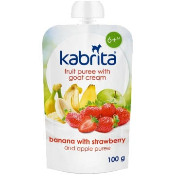 Kabrita Augļu biezenis ar kazas piena krēmu “Banān