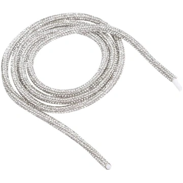 6 mm Strassbesatzkette, 1 Meter, funkelndes Glas, 