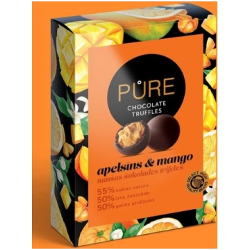 Šokolādes trifeles ar apelsīnu mango krēma pildīju