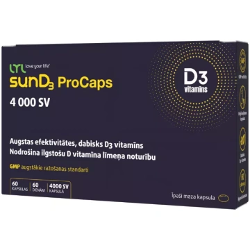 LYL sunD3 ProCaps 4000 SV kapsulas, 60 gab