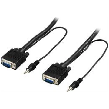 DELTACO MONITORS KABELIS RGB HD15HA-HA, BEZ PIN 9,