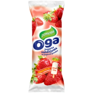 Saldējums Oga jogurta zemeņu vafeļu glāzītē 125ml/
