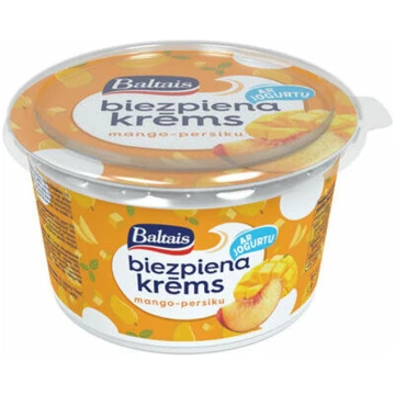 Baltais Biezpiena krēms Mango Persiku, 400g