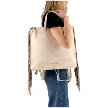 Ivory Fringe Backpack/Bag Ma148 Manila Grace