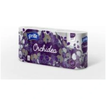 Tualetes papīrs Grite Orchidea 8 ruļļi, 3 slāņu, 1