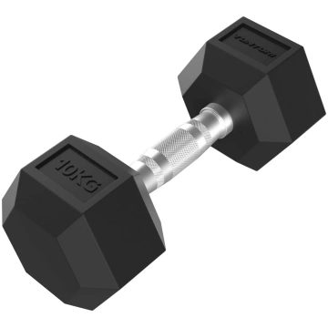 Dumbbell TUNTURI Platinum Hex Rubber Dumbbell, 10k