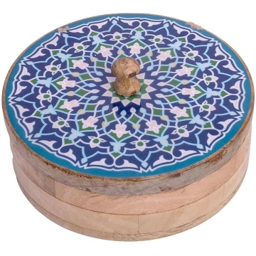 Roku darbs Meksikas Tortilla Warmer Basket Koka In
