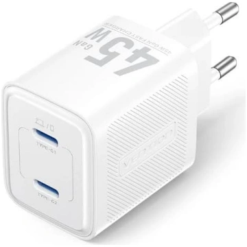 Vention MOBILE CHARGER WALL 45W USB-C/2P WHITE FEF