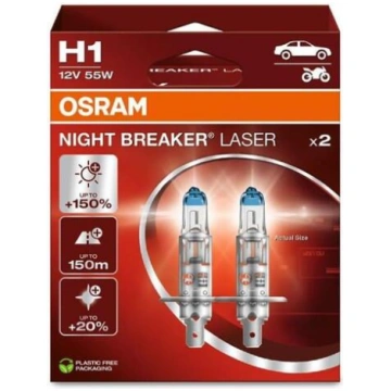 OSRAM SPULDZE H1 HCB 55W 12V P14.5S +150% NIGHT BR