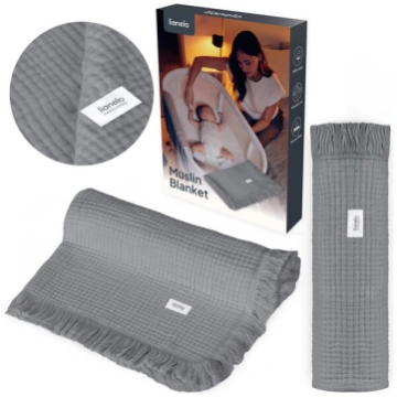 Muslina pleds Lionelo Muslin Blanket Dove Grey, Gr
