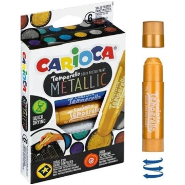 Carioca Tempera krāsas Metallic, 6 krāsas