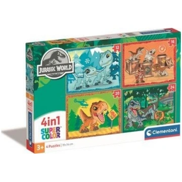 Clementoni CLE puzzle 4w1 SuperKolor Jurassic Worl