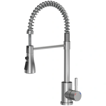 SALMA steel kitchen faucet, spring spout with show