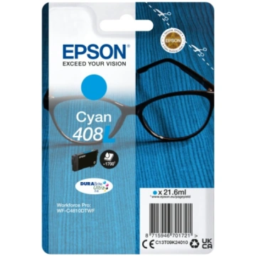 Epson Singlepack Cyan 408L DURABrite Ultra Ink, (C