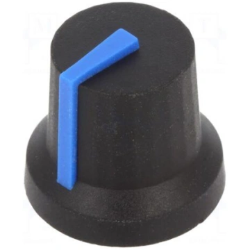 Knob | with pointer | rubber,plastic | Øshaft: 6mm
